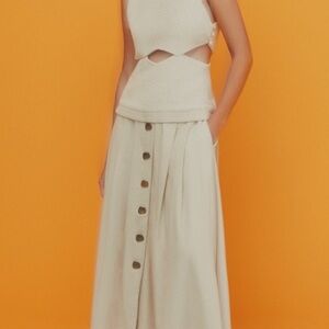 NORAH Brazilian Button Front Skirt Size 3 US 6/8 Slow Fashion